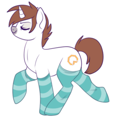 Size: 512x512 | Tagged: safe, artist:lulubell, oc, oc only, pony, unicorn, clothes, female, mare, simple background, socks, solo, striped socks, transparent background