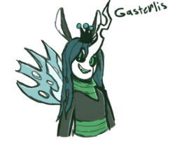 Size: 568x470 | Tagged: safe, artist:sans-doodles, queen chrysalis, g4, crossover, female, parody, solo, undertale, w.d. gaster