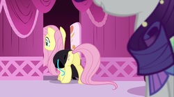 Size: 1100x618 | Tagged: safe, screencap, fluttershy, rarity, pony, g4, scare master, butt, female, mare, plot