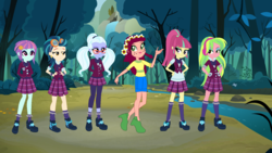 Size: 1440x810 | Tagged: safe, artist:eli-j-brony, gloriosa daisy, indigo zap, lemon zest, sour sweet, sugarcoat, sunny flare, equestria girls, g4, my little pony equestria girls: legend of everfree, shadow five