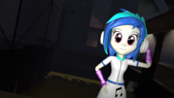 Size: 1920x1080 | Tagged: dead source, safe, artist:razethebeast, dj pon-3, vinyl scratch, equestria girls, g4, 3d, clothes, female, fingerless gloves, gloves, headphones, skirt, solo, source filmmaker, wallpaper