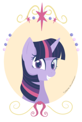 Size: 1150x1700 | Tagged: safe, artist:sitrophe, twilight sparkle, g4, female, grin, lineless, portrait, smiling, solo