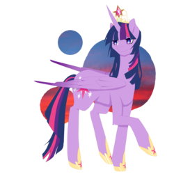 Size: 1024x1024 | Tagged: safe, artist:pinkiecitrine, twilight sparkle, alicorn, pony, g4, female, raised hoof, smiling, solo, twilight sparkle (alicorn)