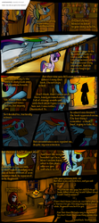 Size: 2000x4500 | Tagged: safe, artist:minosua, pony of shadows, rainbow dash, g4, adventure, ask, castle of the royal pony sisters, comic, crossover, darkest dungeon, interactive, library, rush, tavern, tumblr