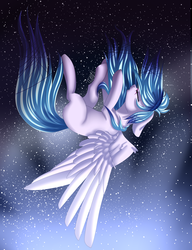 Size: 2000x2600 | Tagged: safe, artist:ognevitsa, oc, oc only, pegasus, pony, falling, high res, night, solo