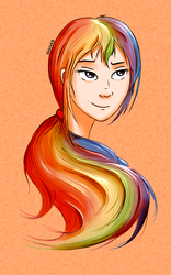 Size: 1081x1737 | Tagged: safe, artist:junkiekb, rainbow dash, human, g4, female, humanized, solo