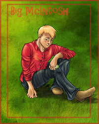 Size: 1600x2000 | Tagged: safe, artist:aalienoor, big macintosh, human, g4, humanized