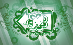 Size: 5760x3600 | Tagged: safe, artist:sol-r, elephant, arrow, sign, spoon, the tasty treat, vector, wallpaper