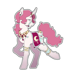 Size: 2000x2000 | Tagged: safe, artist:pikokko, oc, oc only, oc:sweet dreams, pony, unicorn, bracelet, commission, curved horn, high res, horn, horn ring, jewelry