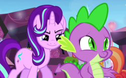 Size: 800x500 | Tagged: safe, screencap, spike, starlight glimmer, g4, the crystalling, cropped