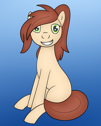 Size: 1250x1562 | Tagged: safe, artist:anonpony1, oc, oc only, earth pony, pony, simple background, sitting, smiling, solo
