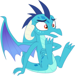 Size: 3507x3582 | Tagged: safe, artist:porygon2z, princess ember, dragon, g4, butt, claws, feet, female, foot fetish, high res, nervous, simple background, solo, transparent background, vector
