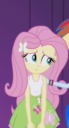 Size: 333x618 | Tagged: safe, screencap, fluttershy, rainbow dash, equestria girls, g4, my little pony equestria girls: rainbow rocks, cropped, cute, female, shyabetes