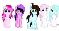 Size: 800x422 | Tagged: safe, artist:cute_pinkie7, oc, oc only, oc:candy swirl, oc:lovely light, oc:roxy, oc:sapphire ink, oc:snow paw, base used