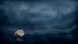 Size: 800x450 | Tagged: safe, artist:blueamaryllis, oc, oc only, castaway, dark, ocean, storm, water