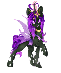 Size: 1024x1229 | Tagged: safe, artist:pvrii, oc, oc only, oc:imago, changeling, changeling queen, changeling oc, changeling princess, changeling princess oc, changeling queen oc, purple changeling, simple background, solo, transparent background