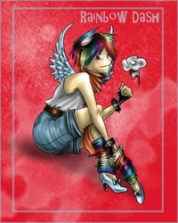 Size: 1600x2000 | Tagged: safe, artist:aalienoor, rainbow dash, human, g4, female, humanized, solo