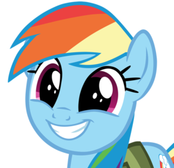Size: 1240x1194 | Tagged: safe, artist:hendro107, rainbow dash, pegasus, pony, g4, .psd available, cute, dashabetes, female, mare, simple background, smiling, solo, transparent background, vector, wide eyes