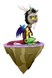 Size: 2000x3000 | Tagged: safe, artist:autumn-dreamscape, artist:raiwee, discord, g4, collaboration, floating island, high res, male, simple background, solo, transparent background