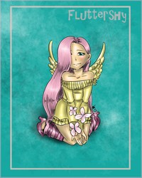 Size: 1600x2000 | Tagged: safe, artist:aalienoor, fluttershy, human, g4, clothes, female, humanized, solo, sweater, sweatershy