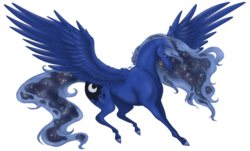 Size: 900x542 | Tagged: safe, artist:fade--touched, princess luna, g4, female, galaxy mane, realistic, simple background, solo, transparent background