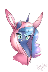 Size: 1024x1536 | Tagged: safe, artist:nicolelighting1118, princess luna, g4, clothes, female, grin, hoodie, s1 luna, smiling, solo, watermark