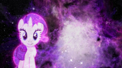 Size: 1280x720 | Tagged: safe, artist:cosmocatcrafts, rarity, g4, galaxy, looking at you, space, vector, wallpaper