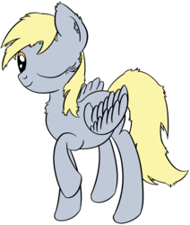 Size: 2500x2955 | Tagged: safe, artist:datapony, derpy hooves, pegasus, pony, g4, cute, derpabetes, female, fluffy, high res, mare, one eye closed, simple background, solo, transparent background, wink
