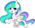 Size: 1024x823 | Tagged: safe, artist:iamartsdesire, princess celestia, pony, g4, chibi, female, mare, simple background, solo, spread wings, transparent background