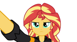 Size: 2200x1200 | Tagged: safe, artist:riariirii2, sunset shimmer, acadeca, equestria girls, g4, my little pony equestria girls: friendship games, clothes, female, leather jacket, simple background, solo, transparent background, vector