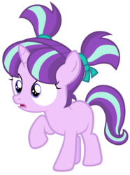 Size: 7000x9400 | Tagged: safe, artist:tardifice, starlight glimmer, pony, unicorn, the cutie re-mark, absurd resolution, cute, female, filly, filly starlight glimmer, glimmerbetes, open mouth, pigtails, raised hoof, simple background, solo, transparent background, vector, younger