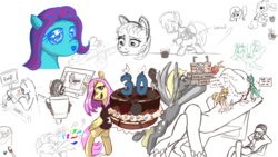 Size: 1920x1080 | Tagged: safe, artist:afluffyguy, artist:brainflowcrash, artist:finnanon, artist:living_dead, artist:strangersaurus, collaboration, drawpile disasters