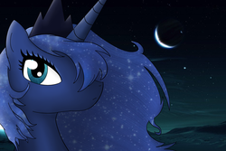 Size: 1500x1000 | Tagged: safe, artist:ocelot60, princess luna, pony, g4, female, moon, night, solo