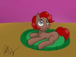 Size: 720x540 | Tagged: artist needed, safe, oc, oc only, oc:scarlet trace (coffee bean), earth pony, pony, solo