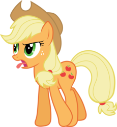 Size: 3676x4000 | Tagged: safe, artist:thorinair, applejack, earth pony, pony, g4, my little pony: friendship is magic, the mysterious mare do well, disgusted, female, simple background, solo, transparent background, vector