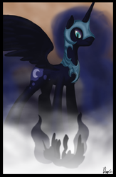 Size: 1404x2160 | Tagged: safe, artist:dragmodnotloc, nightmare moon, princess luna, pony, g4