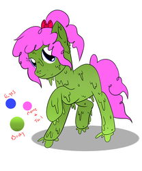 Size: 3000x3600 | Tagged: safe, artist:deltafairy, oc, oc only, goo pony, hybrid, original species, crack shipping, customized toy, high res, interspecies offspring, irl, offspring, parent:pinkie pie, parent:smooze, photo, reference sheet, solo