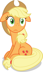 Size: 4763x8000 | Tagged: safe, artist:lahirien, applejack, earth pony, pony, g4, scare master, .ai available, absurd resolution, female, floppy ears, mare, simple background, sitting, solo, transparent background, vector