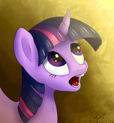 Size: 1200x1293 | Tagged: safe, artist:xbi, twilight sparkle, pony, g4, chest fluff, female, looking up, open mouth, portrait, solo