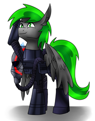 Size: 1080x1368 | Tagged: safe, artist:mirriora, oc, oc only, oc:karl, pegasus, pony, armor, salute, solo, star wars, the first order, tie pilot