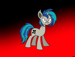 Size: 1749x1342 | Tagged: safe, artist:mofetafrombrooklyn, dj pon-3, vinyl scratch, vampire fruit bat, g4, female, solo