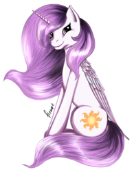 Size: 1600x2054 | Tagged: safe, artist:hengebellika, princess celestia, pony, g4, female, mare, pink-mane celestia, simple background, sitting, solo, transparent background, younger