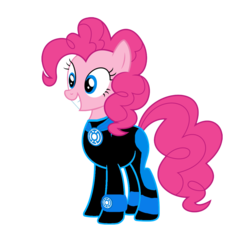Size: 1152x1152 | Tagged: safe, artist:motownwarrior01, pinkie pie, g4, blue lantern, blue lantern corps, crossover, dc comics, female, green lantern, green lantern (comic), simple background, solo, transparent background, wristband