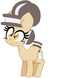 Size: 1200x1500 | Tagged: safe, artist:hattsy, oc, oc only, oc:dunkie, food pony, original species, cookie, food, freckles, heart eyes, oreo, simple background, smiling, solo, transparent background, wingding eyes