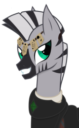 Size: 960x1536 | Tagged: safe, artist:thehuskylord, oc, oc only, zebra, ambiguous gender, armor, bust, clothes, gem, jewelry, portrait, quadrupedal, simple background, smiling, solo, stripes, transparent background