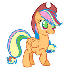 Size: 1152x1152 | Tagged: safe, artist:motownwarrior01, oc, oc only, oc:wildlife, robot, cute, hat, implied applejack, implied fluttershy, implied rainbow dash, recolor, simple background, solo, transparent background, wat