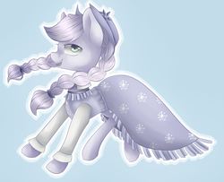 Size: 1477x1200 | Tagged: safe, artist:nelly250, applejack, spirit of hearth's warming past, a hearth's warming tail, g4, braid, clothes, dress, female, solo