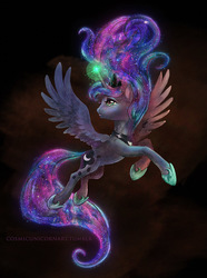 Size: 700x942 | Tagged: safe, artist:cosmicunicorn, princess luna, g4, female, flying, solo, spread wings