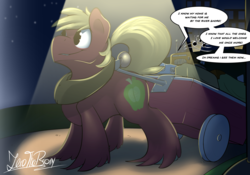 Size: 4000x2800 | Tagged: safe, artist:zerothebrony, big macintosh, g4, cart, lyrics, male, music, radio, solo, text, unshorn fetlocks