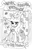 Size: 1389x2166 | Tagged: safe, artist:ciaran, derpibooru exclusive, trixie, pony, unicorn, g4, curtains, female, food, lineart, looking at you, monochrome, pomegranate, scroll, smiling, solo, stage, tarot card, tarot:once upon a time, trixie's hat